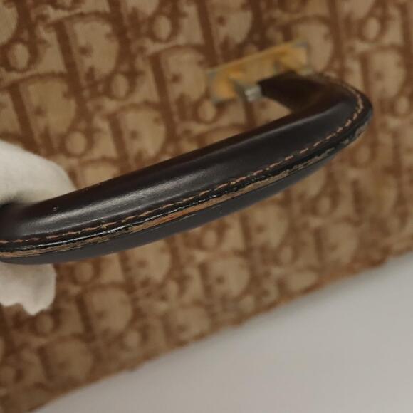 DIOR Trotter Canvas Vanity Case Hand Bag Brown - Picture 7 of 12